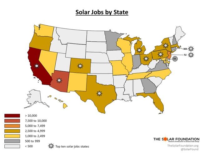 New Map Shows Solar Jobs Still Growing Faster Than the Economy