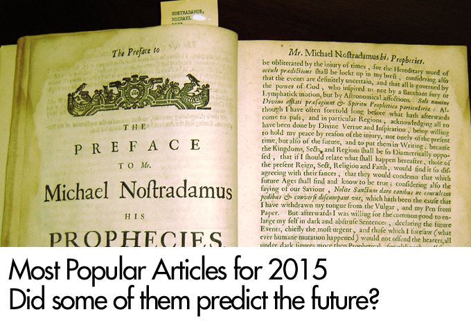Most Popular Articles for 2015 - Did some of them predict the future?