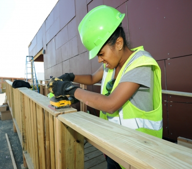 Image of a student working at Solar Decathlon
